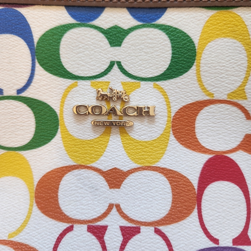 Coach Reversible City Tote in Rainbow Signature Canvas Pride Collection 2463 - Picture 6 of 12